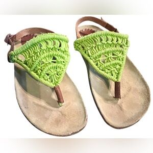 Green Macrame Women's Sandals